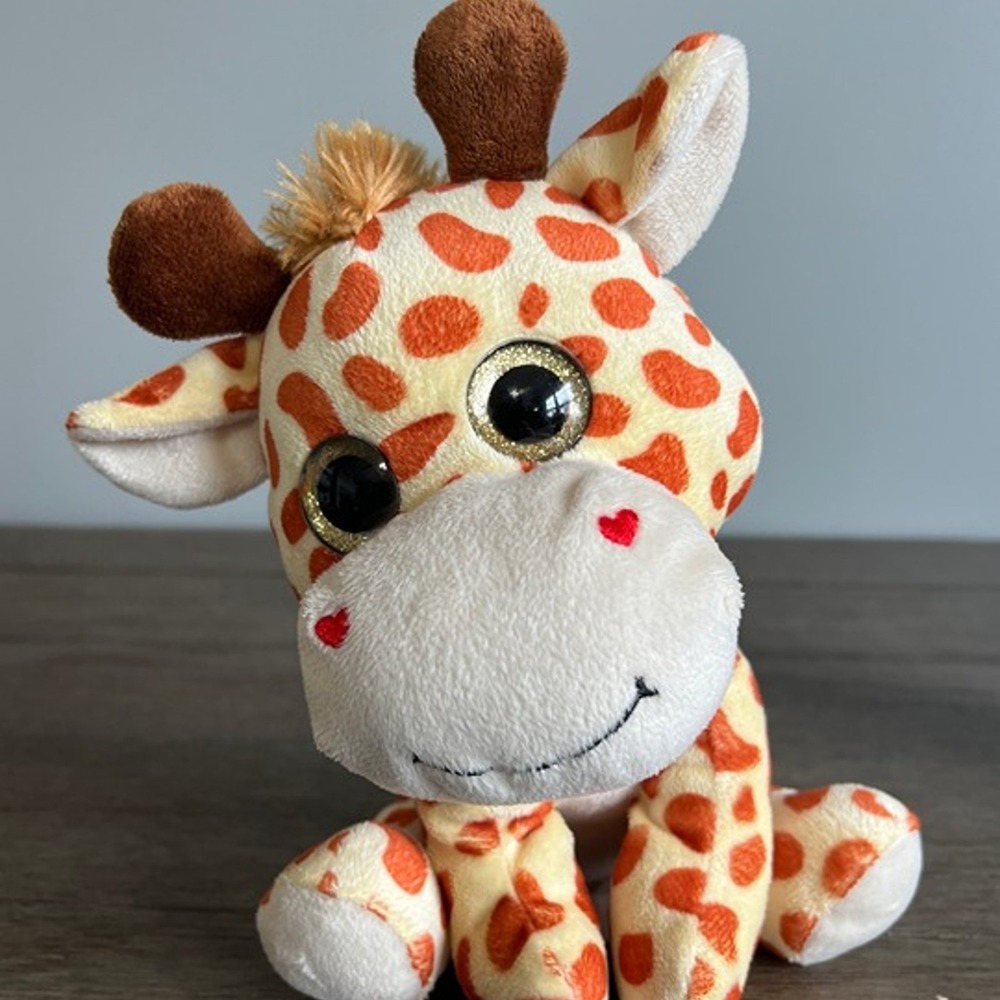 Best Made Toys Baby Giraffe Plush Glitter Eyes Heart Dimples Orange Spotted Toy